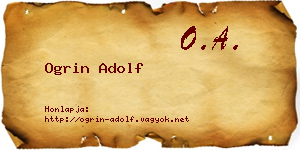 Ogrin Adolf névjegykártya